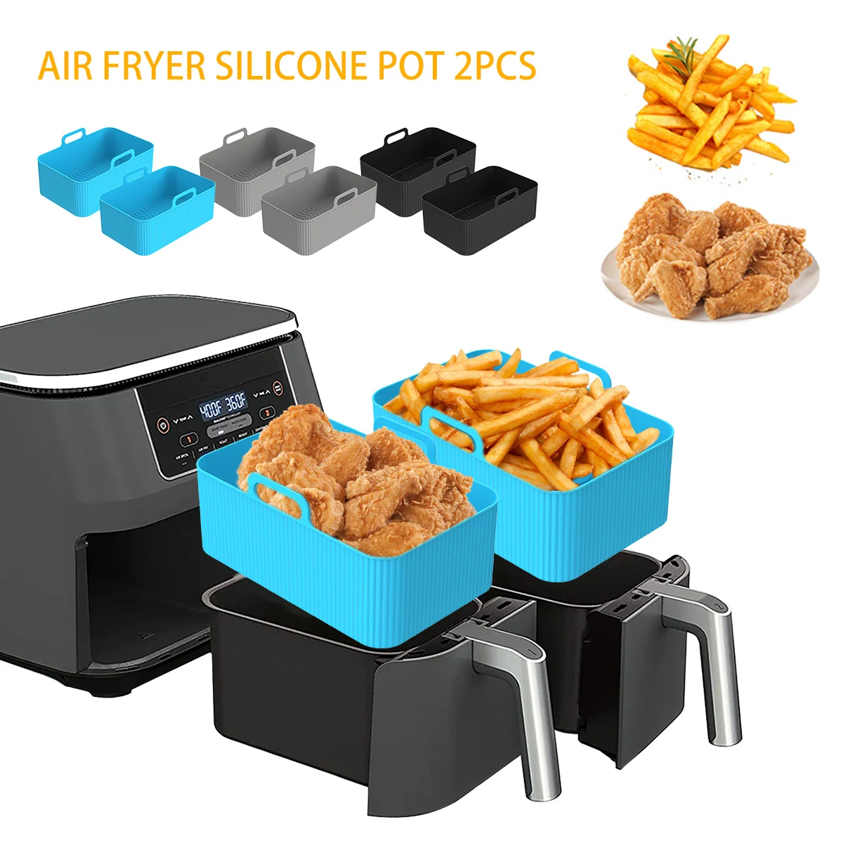 Air Fryer Silicone Pot Liner - Revestimiento de silicona para freidora de