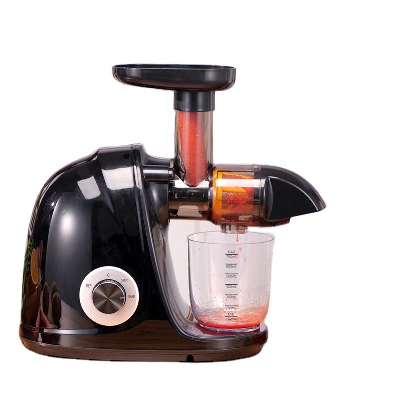 Electric Slow Juicer Cold Press - Extractor de jugos lento horizontal negro