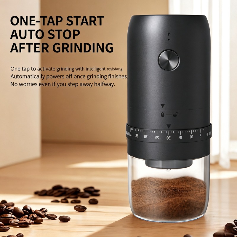 Coffee Bean Grinder Electric - Cafetera Eléctrica Portátil USB con Molinillo