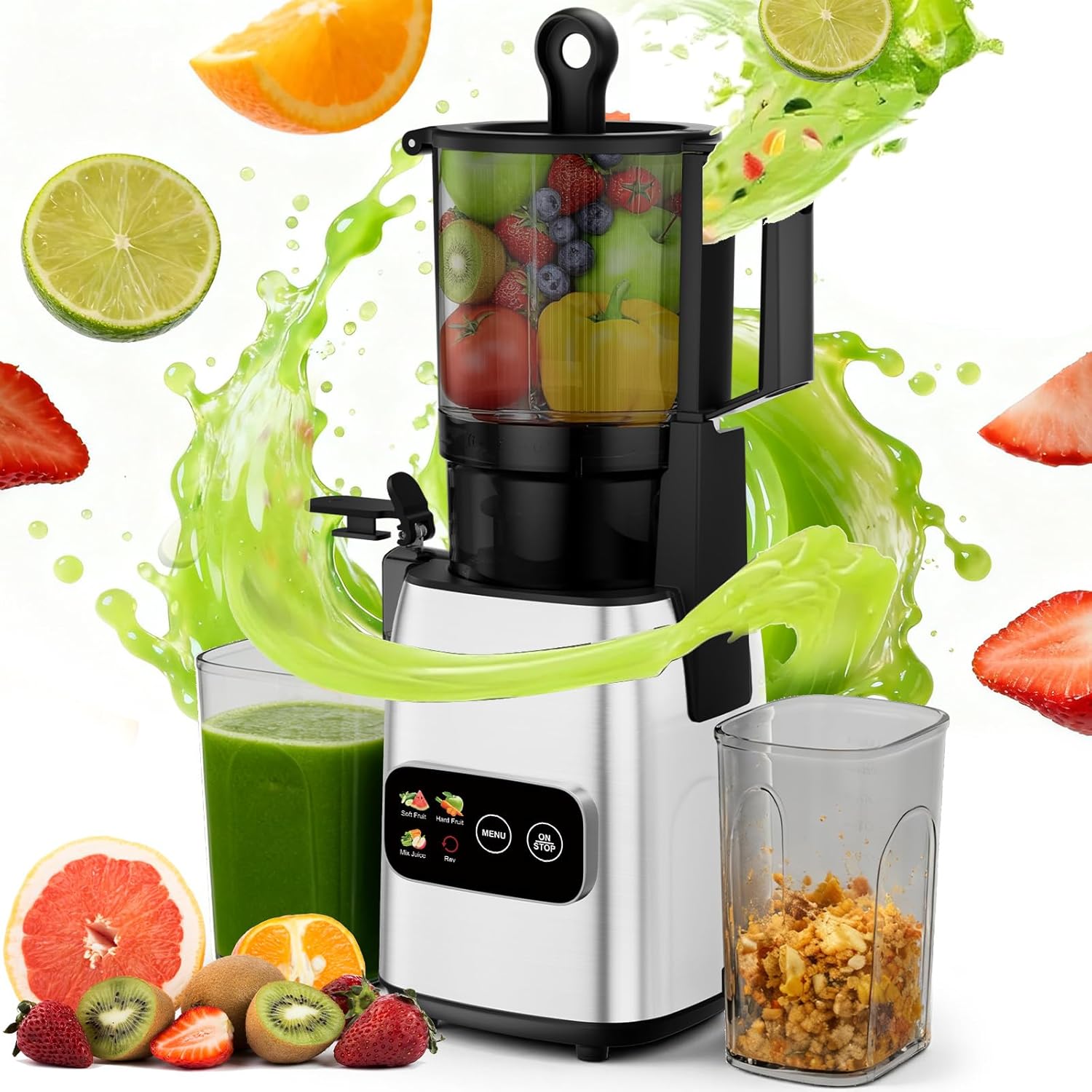 Electric Slow Juicer Cold Press - Extractor de Jugos Prensado en Frío