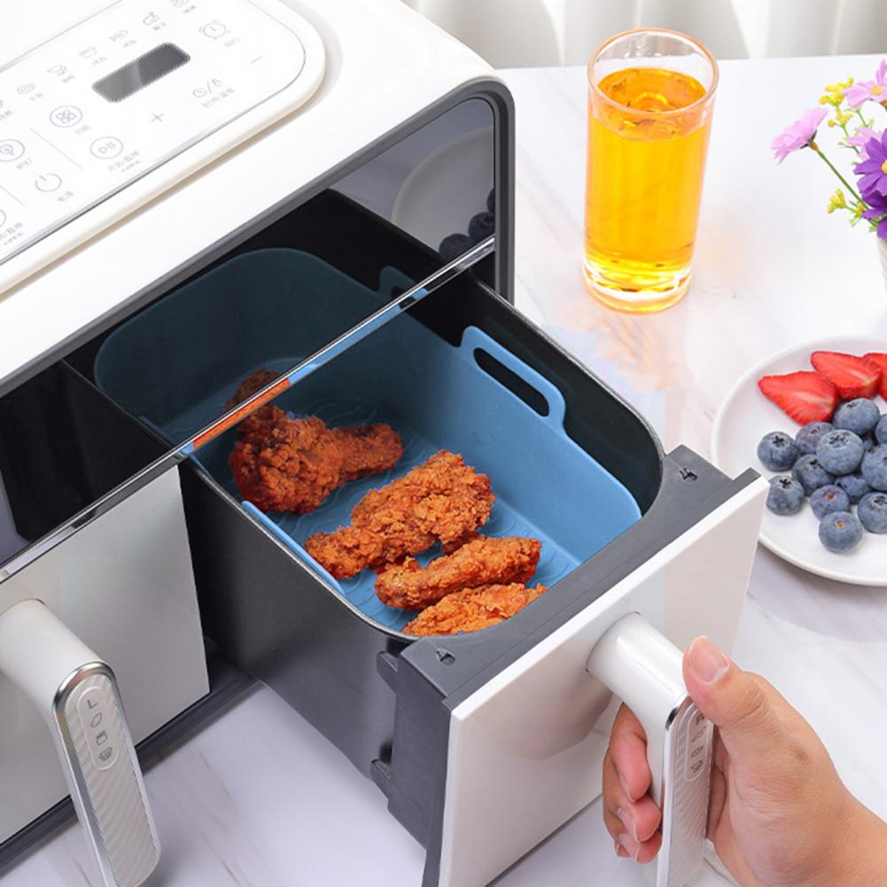 Air Fryer Silicone Pot Liner - Bandeja cuadrada antiadherente para freidoras de