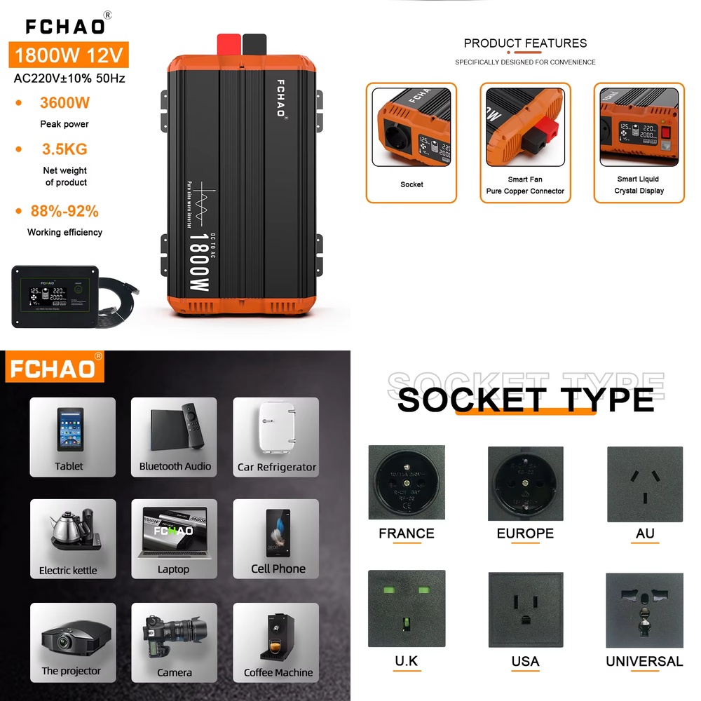 Home Appliances - Inversor de Corriente de 1800W, Convertidor