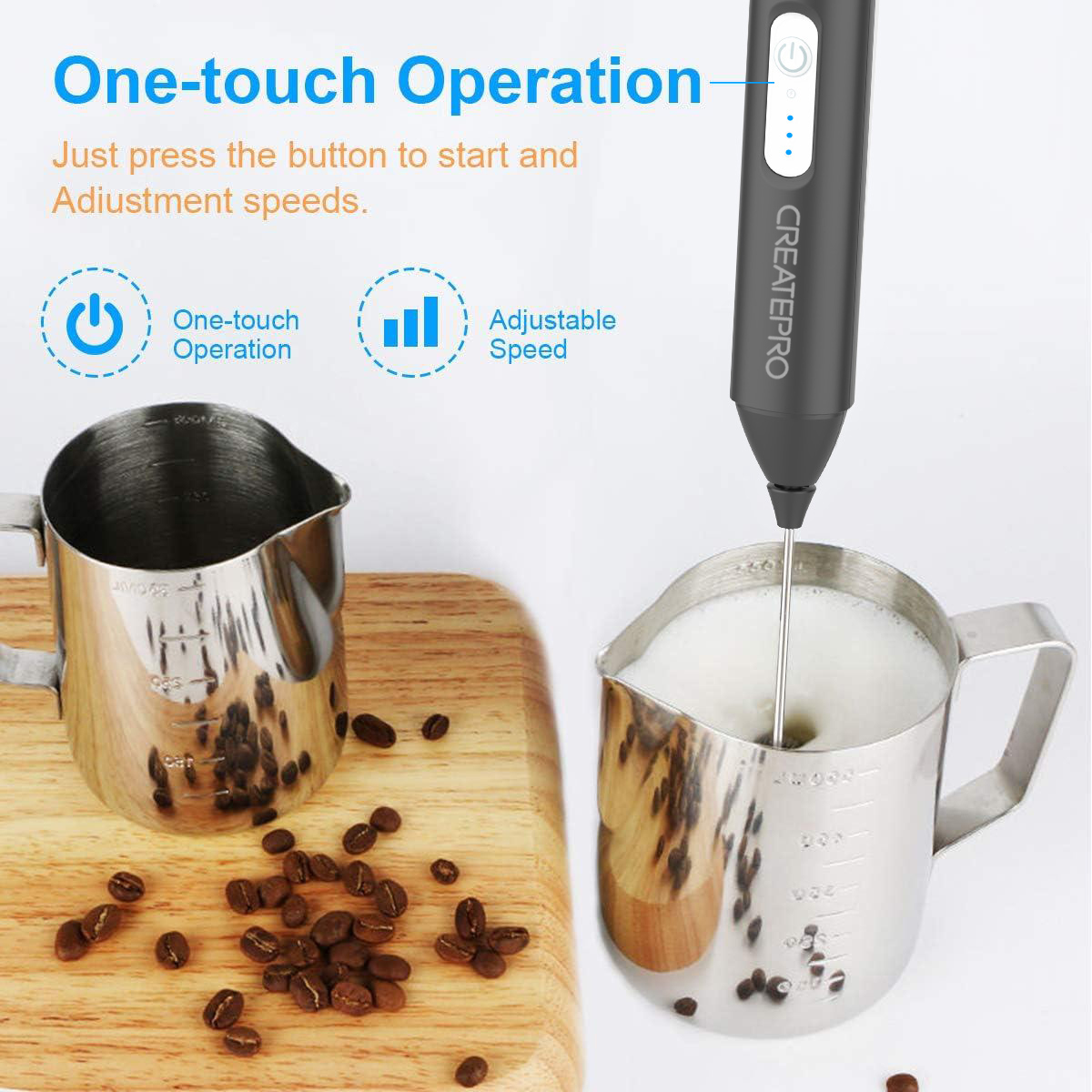 Espumador de Leche Recargable, - Electric Milk Frother Handheld reseña y precio