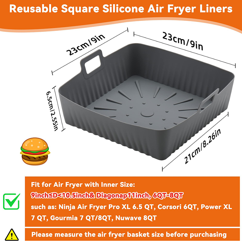 Cesta grande de silicona para  - Air Fryer Silicone Pot Liner reseña y precio