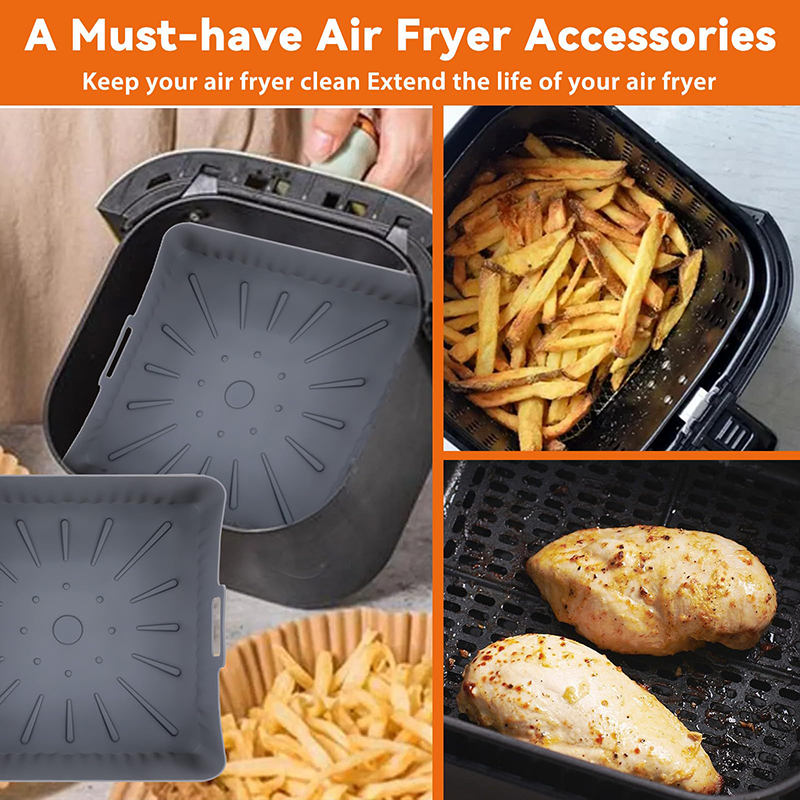 Cesta grande de silicona para  - Air Fryer Silicone Pot Liner reseña y precio