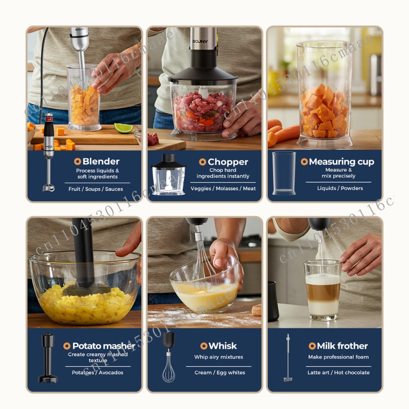 Batidora de Mano 6 en 1 de 120 - Immersion Hand Blender Set reseña y precio