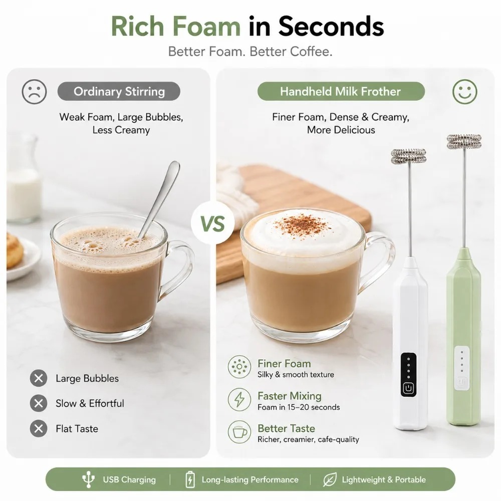 Espumador de Leche y Batidor d - Electric Milk Frother Handheld reseña y precio