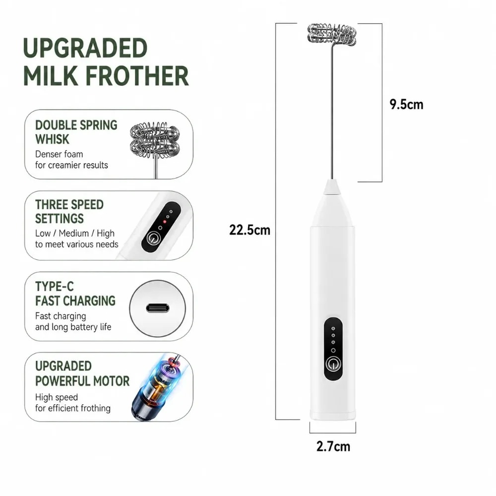 Espumador de Leche y Batidor d - Electric Milk Frother Handheld reseña y precio