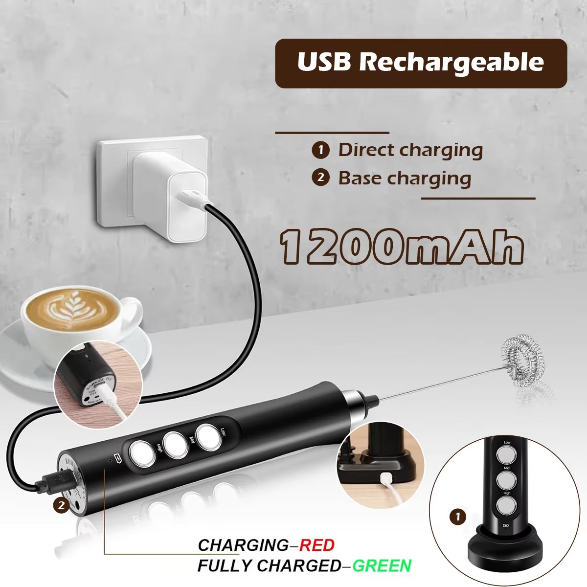 Espumador de leche eléctrico r - Portable Blender Usb Rechargeable reseña y precio