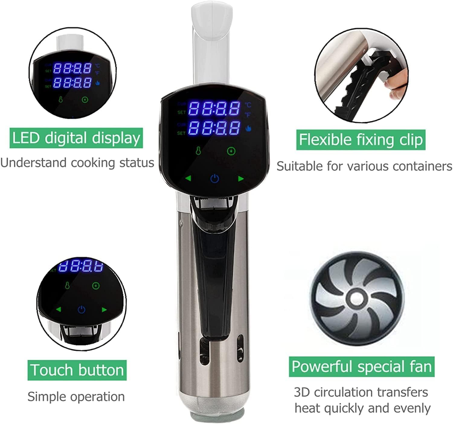 Máquina Sous Vide, circulación - Digital Sous Vide Precision Cooker reseña y precio