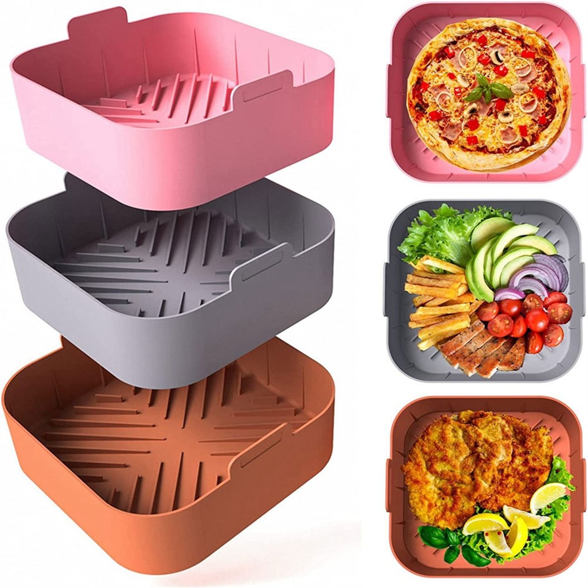 M10K Juego de 3 Revestimientos - Air Fryer Silicone Pot Liner reseña y precio