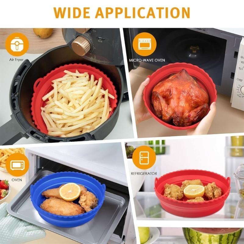 D0AB Paquete 2 ollas con reves - Air Fryer Silicone Pot Liner reseña y precio