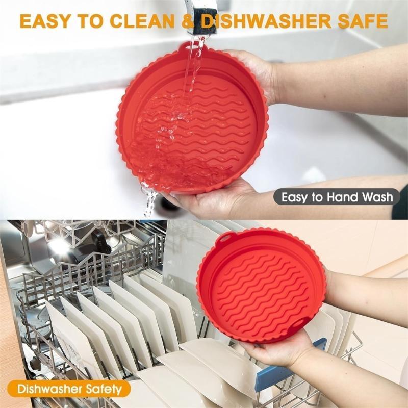 D0AB Paquete 2 ollas con reves - Air Fryer Silicone Pot Liner reseña y precio