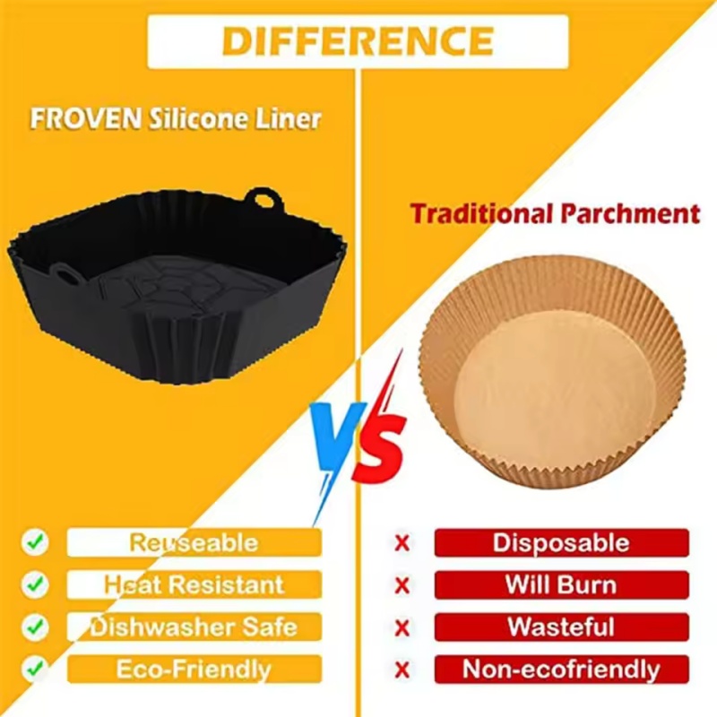 Bandeja de silicona para freid - Air Fryer Silicone Pot Liner reseña y precio