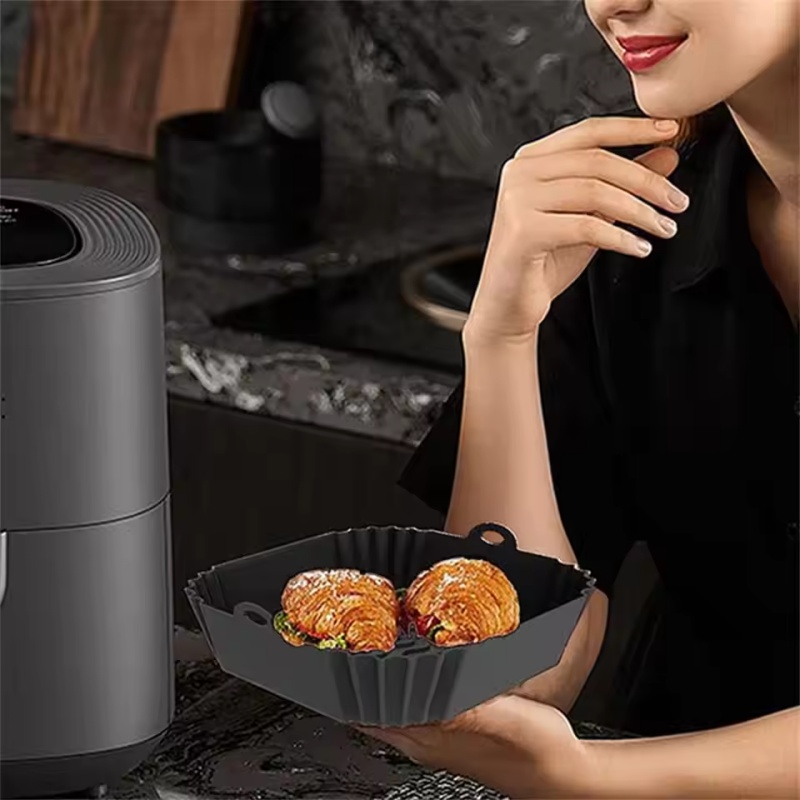 Bandeja de silicona para freid - Air Fryer Silicone Pot Liner reseña y precio