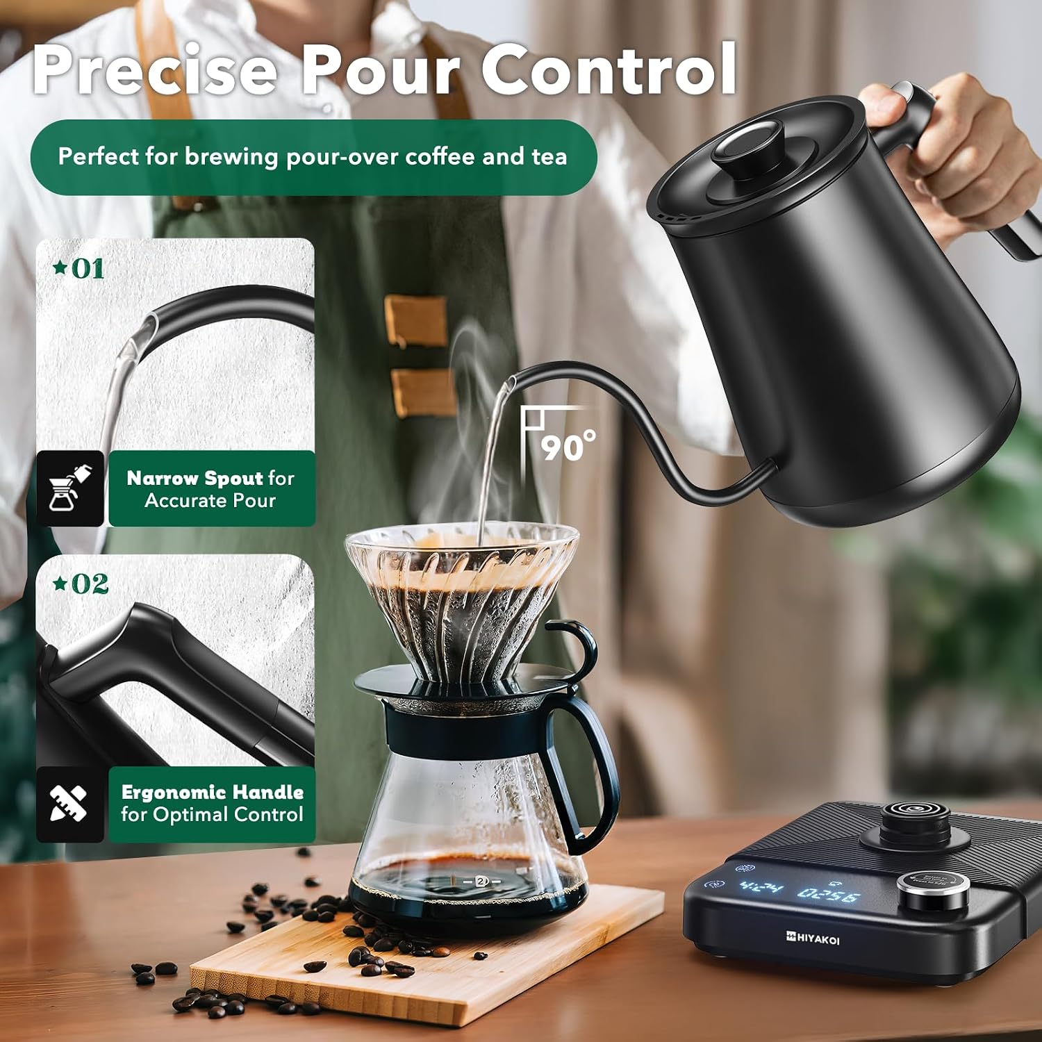 Hervidor Eléctrico Gooseneck c - Electric Kettle Temperature Control reseña y precio