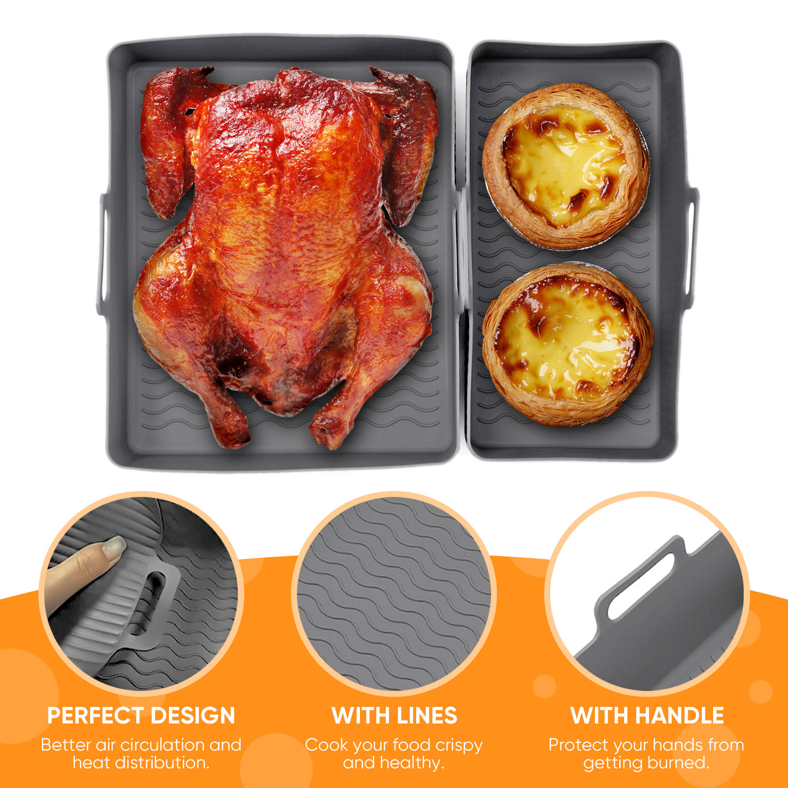 Juego de 2 uds de alfombrilla  - Air Fryer Silicone Pot Liner reseña y precio