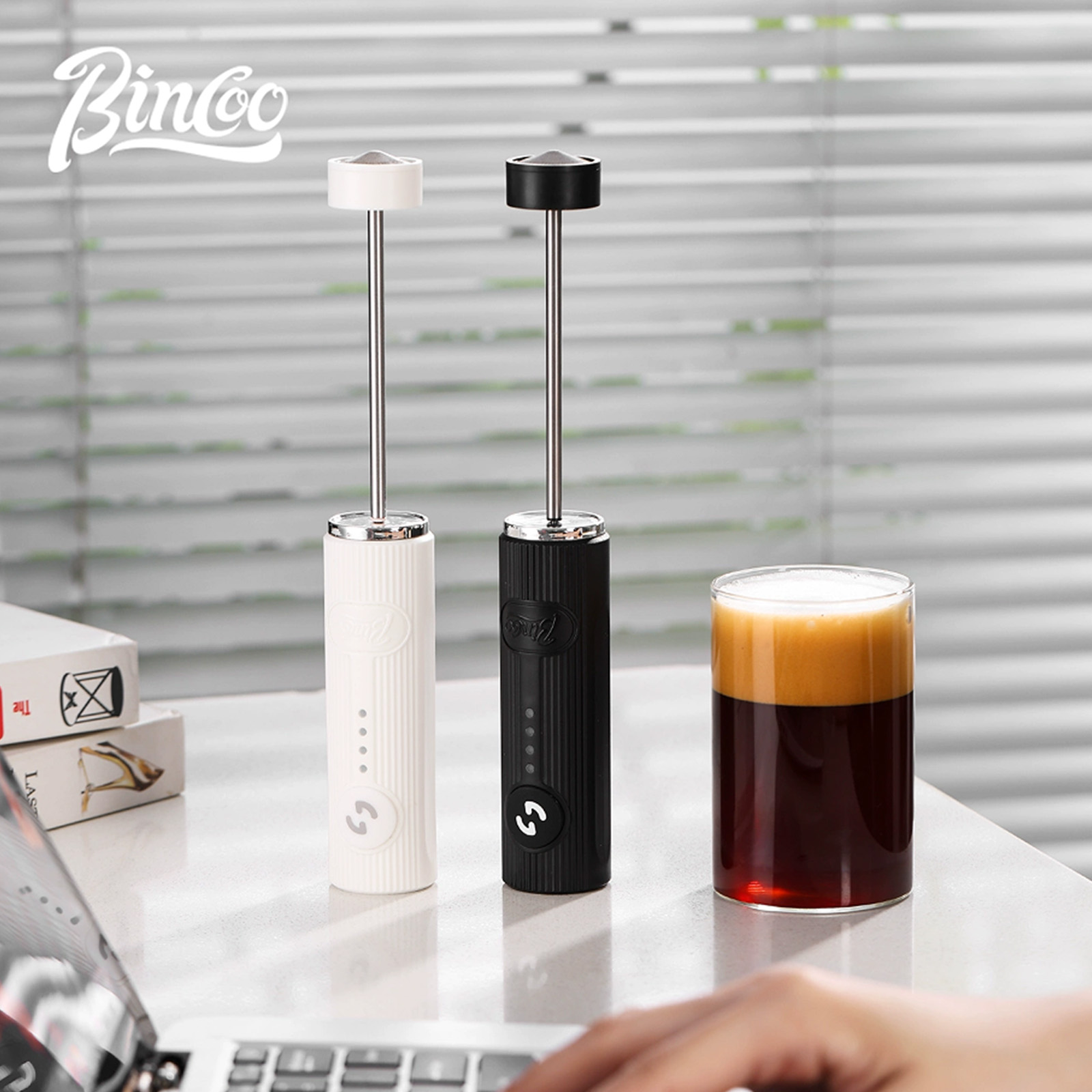 BINCOO-espumador de café eléct - Electric Milk Frother Handheld reseña y precio